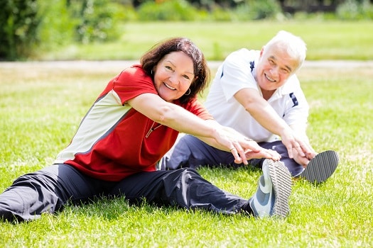 elderly sport body warm up